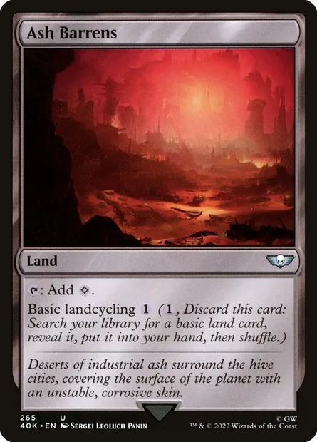 Ash Barrens, Magic card 40K 265 — Warhammer 40,000 Commander set