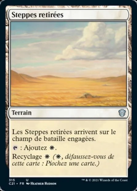 Steppes retirées, carte Magic C21 315 — extension Commander 2021