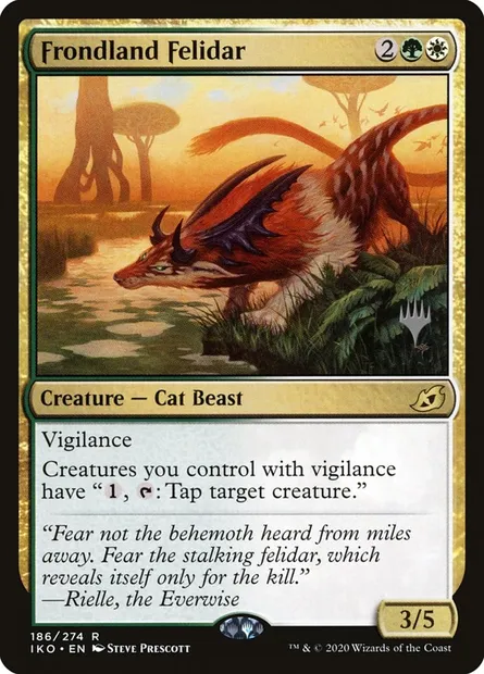 Frondland Felidar, Magic card PIKO 186p — Ikoria: Lair of Behemoths Promos set