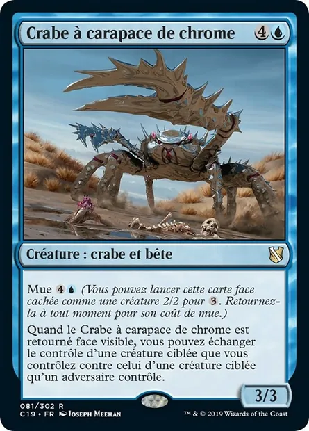 Crabe à carapace de chrome, carte Magic C19 81 — extension Commander 2019