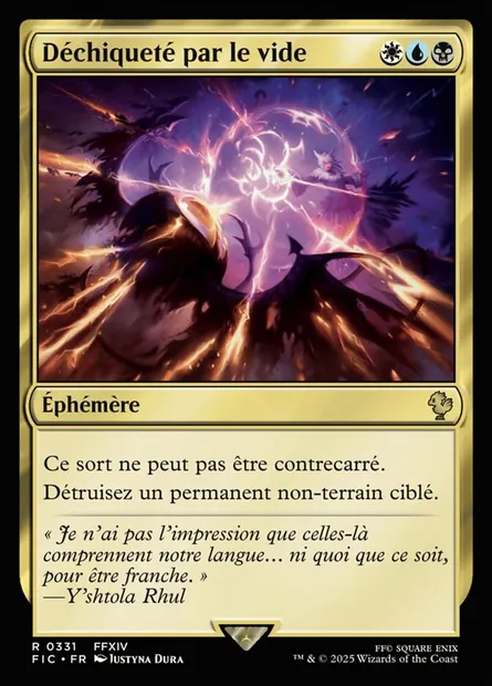Déchiqueté par le vide, carte Magic FIC 331 — extension Final Fantasy Commander