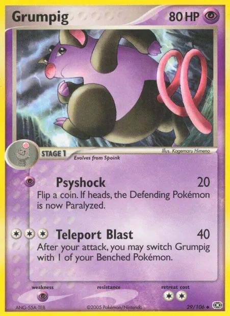 Grumpig, Pokémon card EM 29 — Emerald set