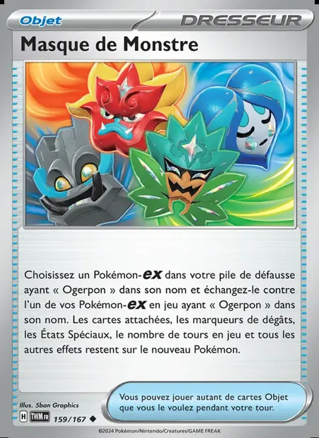 Masque de Monstre, carte Pokémon TWM 159 — extension Mascarade Crépusculaire