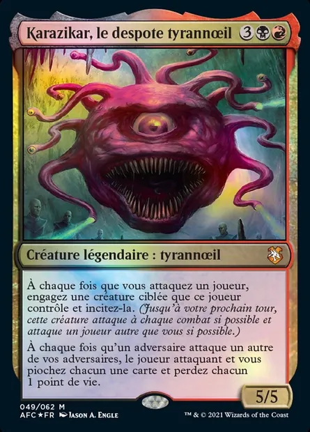 Karazikar, le despote tyrannœil, carte Magic AFC 49 — extension Forgotten Realms Commander