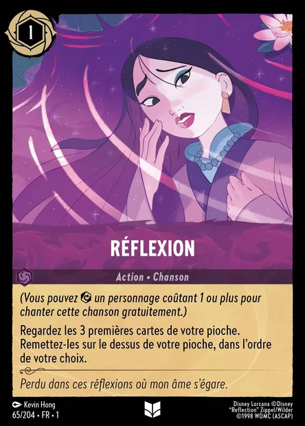 Réflexion, carte Disney Lorcana CH1-065 — extension Premier Chapitre
