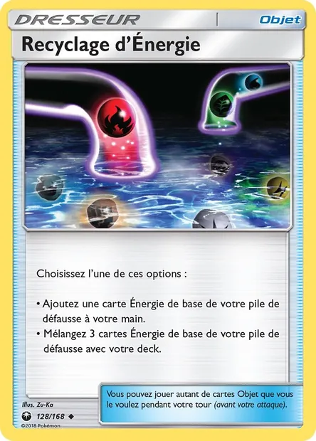 Recyclage d’Énergie, carte Pokémon CES 128 — extension Tempête Céleste