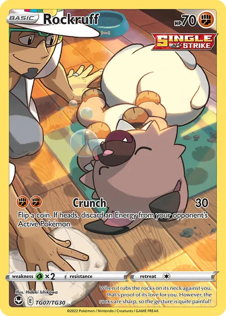 Rockruff, Pokémon card SIT TG07 — Silver Tempest set