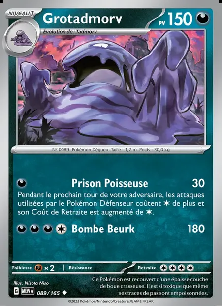 Grotadmorv, carte Pokémon MEW 089 — extension 151