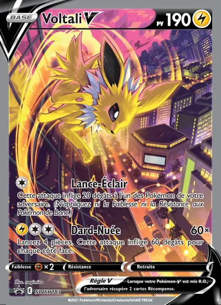 Voltali V, carte Pokémon SWSH 183 — extension Promo SWSH