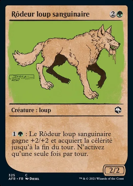 Rôdeur loup sanguinaire, carte Magic AFR 325 — extension Forgotten Realms: Aventures dans les Royaumes Oubliés
