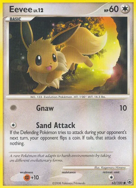 Evoli, carte Pokémon MD 63 — extension Aube Majestueuse
