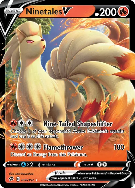 Ninetales V, Pokémon card RCL 26 — Rebel Clash set