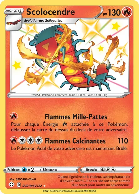 Scolocendre, carte Pokémon SHF SV019 — extension Destinées Radieuses