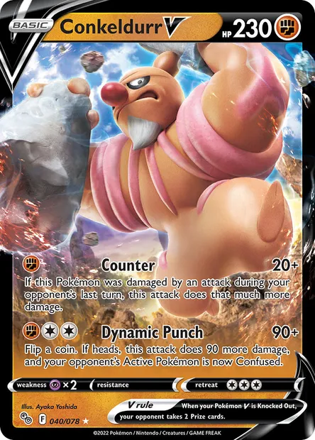 Conkeldurr V, Pokémon card PGO 040 — Pokémon GO set