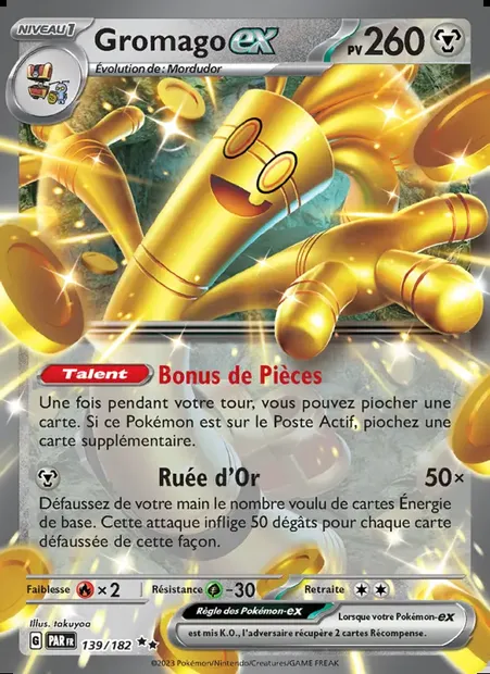 Gromago-ex, carte Pokémon PAR 139 — extension Faille Paradoxe