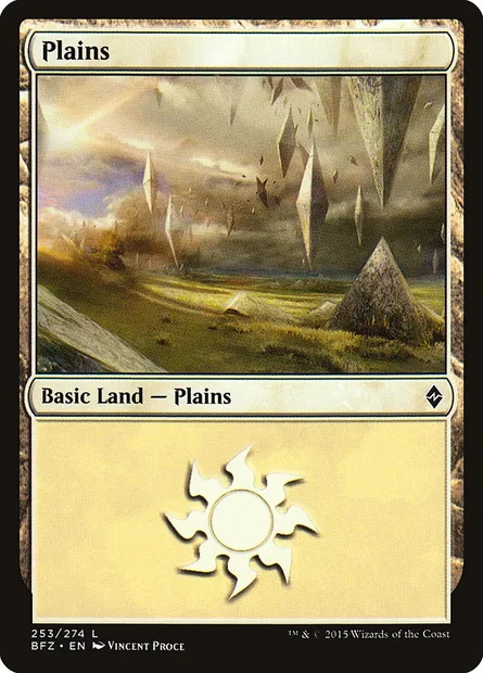 Plains, Magic card BFZ 253a — Battle for Zendikar set