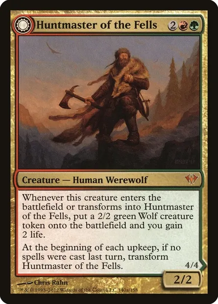 Huntmaster of the Fells // Ravager of the Fells, Magic card DKA 140 — Dark Ascension set
