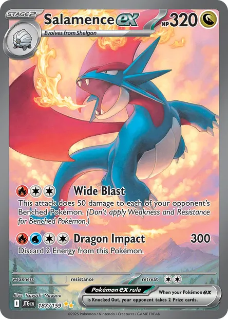 Salamence ex, Pokémon card JTG 187 — Journey Together set