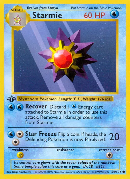 Starmie, Pokémon card BS 64 — Base Set set