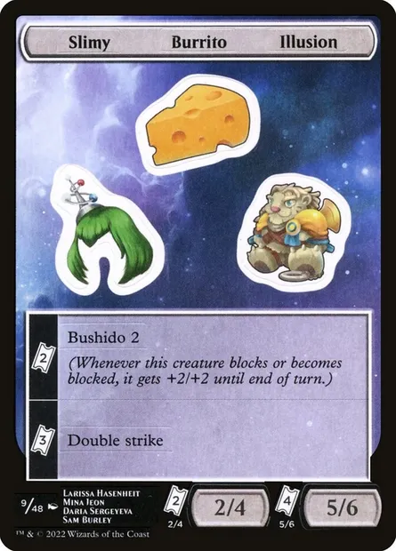 Slimy Burrito Illusion, carte Magic SUNF 9 — extension Unfinity Sticker Sheets