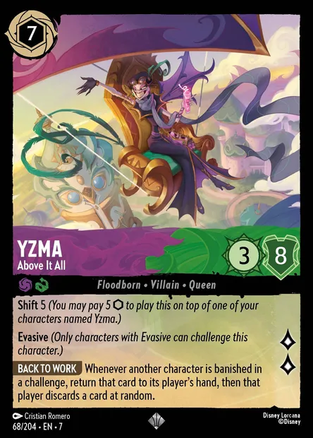 Yzma - Above It All, Disney Lorcana card CH7-068 — Archazia's Island set