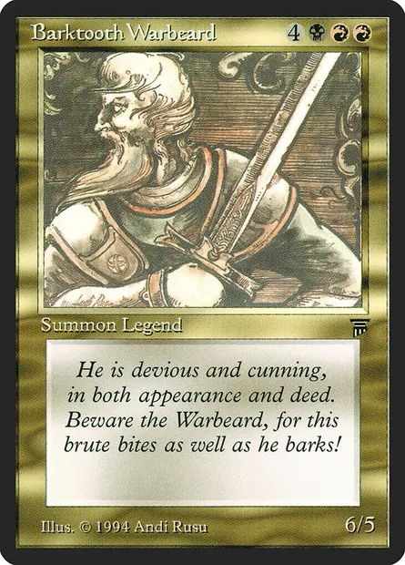 Barktooth Warbeard, carte Magic LEG 221 — extension Legends