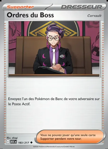 Ordres du Boss, carte Pokémon ASC 183 — extension Héros Transcendants