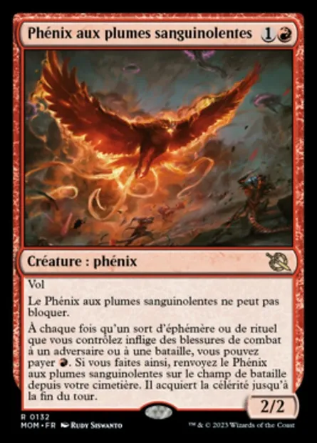 Phénix aux plumes sanguinolentes, carte Magic MOM 132 — extension L'invasion des machines