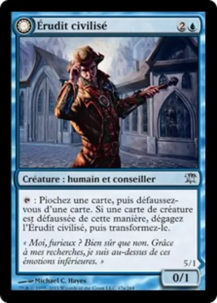 Érudit civilisé // Brute homicide, carte Magic ISD 47 — extension Innistrad