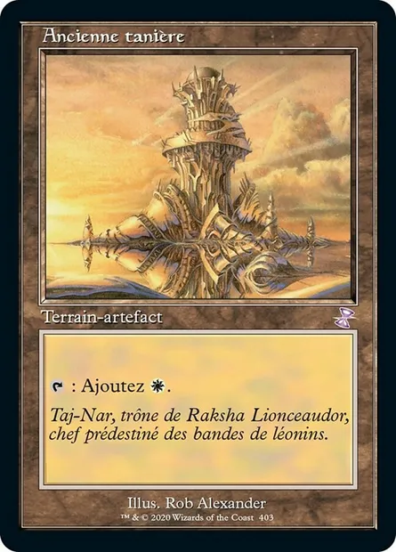 Ancienne tanière, carte Magic TSR 403 — extension Spirale Temporelle Remastered