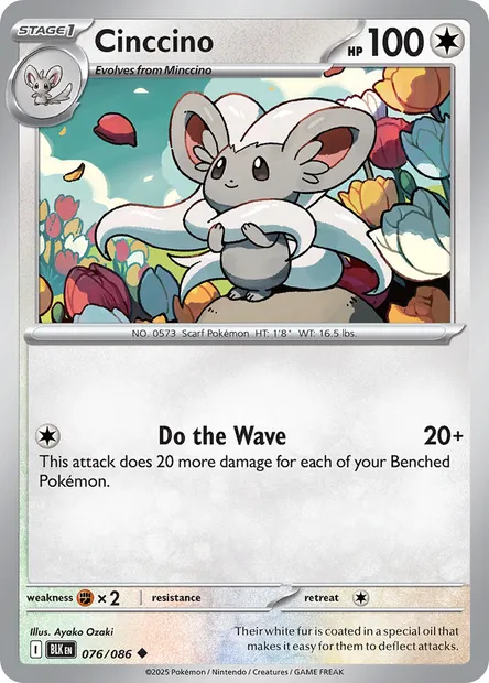 Cinccino, Pokémon card BLK 076 — Black Bolt set