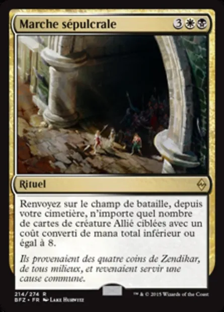 Marche sépulcrale, carte Magic BFZ 214 — extension La bataille de Zendikar