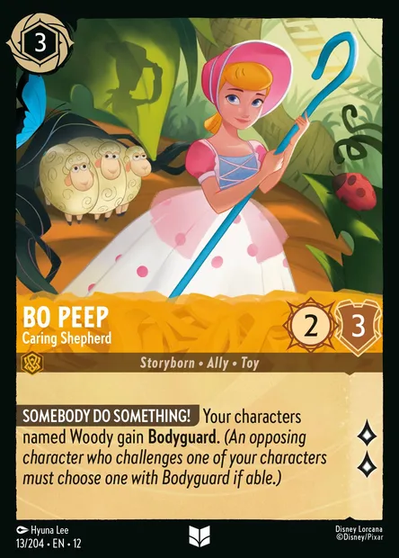 Bo Peep - Caring Shepherd, Disney Lorcana card CH12-013 — Wilds Unknown set