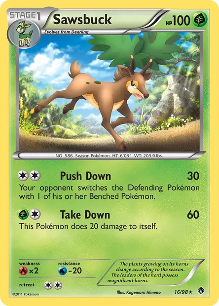 Sawsbuck, Pokémon card EPO 16 — Emerging Powers set