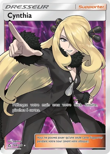 Cynthia, carte Pokémon UPR 148 — extension Ultra-Prisme