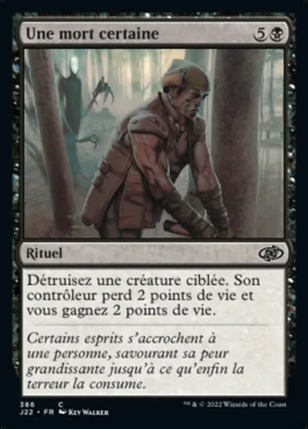 Une mort certaine, carte Magic J22 386 — extension Jumpstart 2022