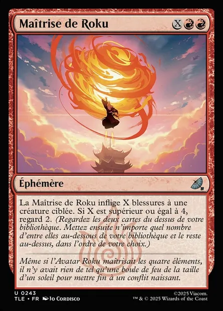 Maîtrise de Roku, carte Magic TLE 243 — extension Avatar: The Last Airbender Eternal