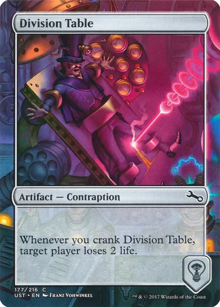 Division Table, Magic card UST 177 — Unstable set