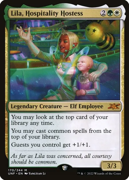 Lila, Hospitality Hostess, Magic card UNF 170 — Unfinity set