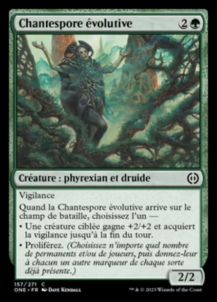 Chantespore évolutive, carte Magic ONE 157 — extension Tous Phyrexians