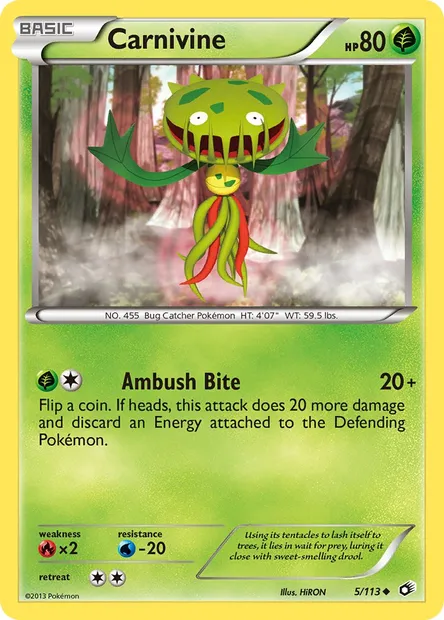 Carnivine, Pokémon card LTR 5 — Legendary Treasures set
