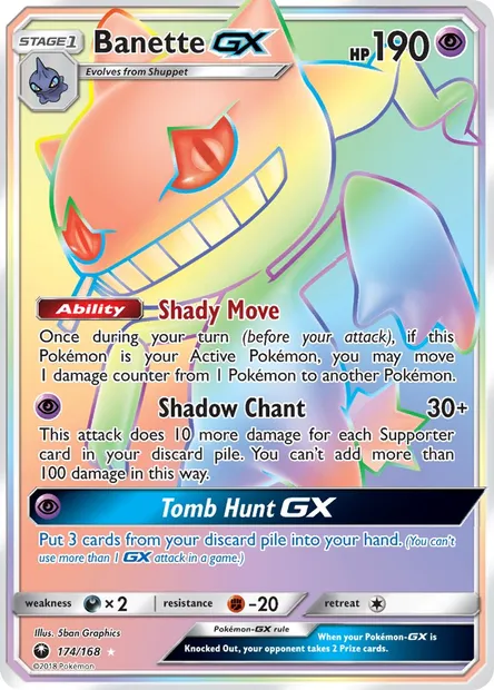 Banette GX, Pokémon card CES 174 — Celestial Storm set