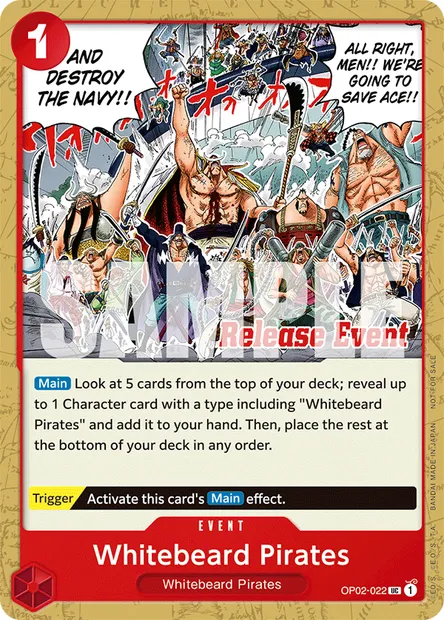 Whitebeard Pirates, One Piece card OP02-022 — PARAMOUNT WAR set