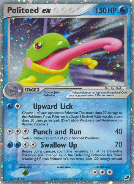 Politoed ex, Pokémon card UF 107 — Unseen Forces set