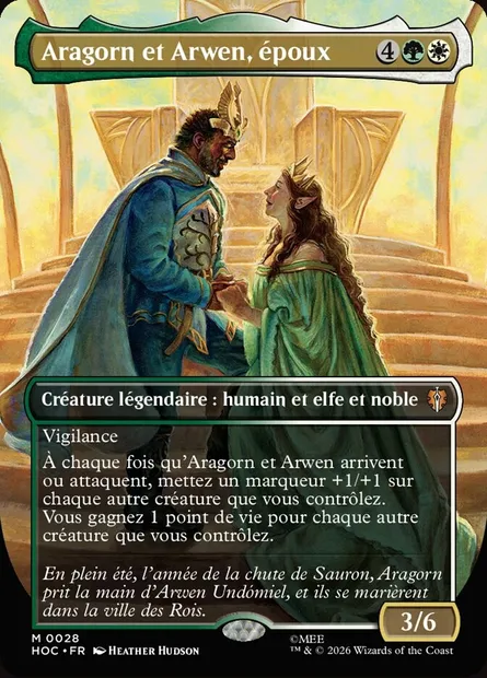 Aragorn et Arwen, époux, carte Magic HOC 28 — extension The Hobbit Eternal