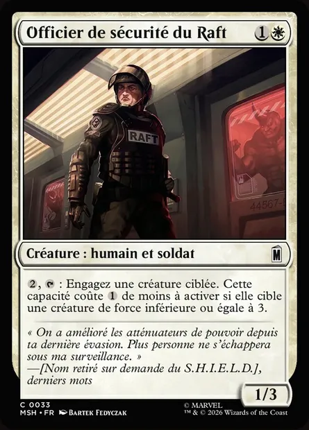 Officier de sécurité du Raft, carte Magic MSH 33 — extension Marvel Super Heroes