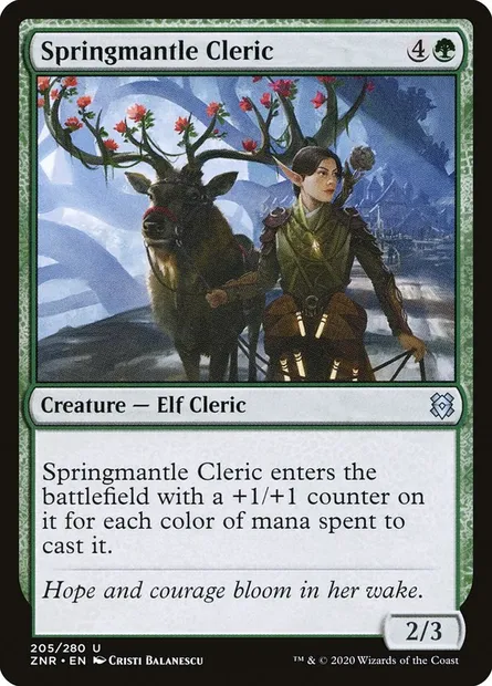 Springmantle Cleric, Magic card ZNR 205 — Zendikar Rising set