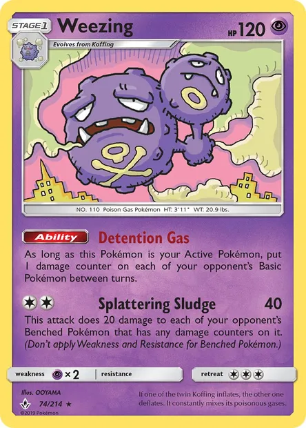 Weezing, Pokémon card UNB 74 — Unbroken Bonds set