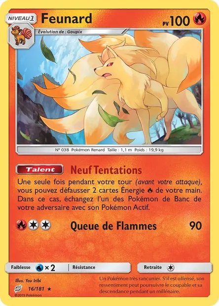 Feunard, carte Pokémon TEU 16 — extension Duo de Choc