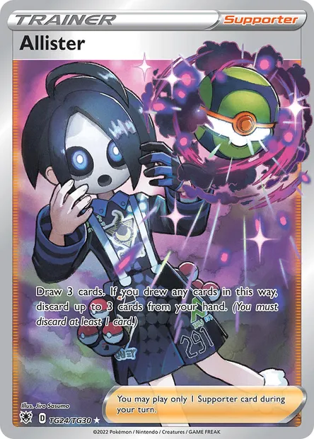 Allister, Pokémon card ASR TG24 — Astral Radiance set
